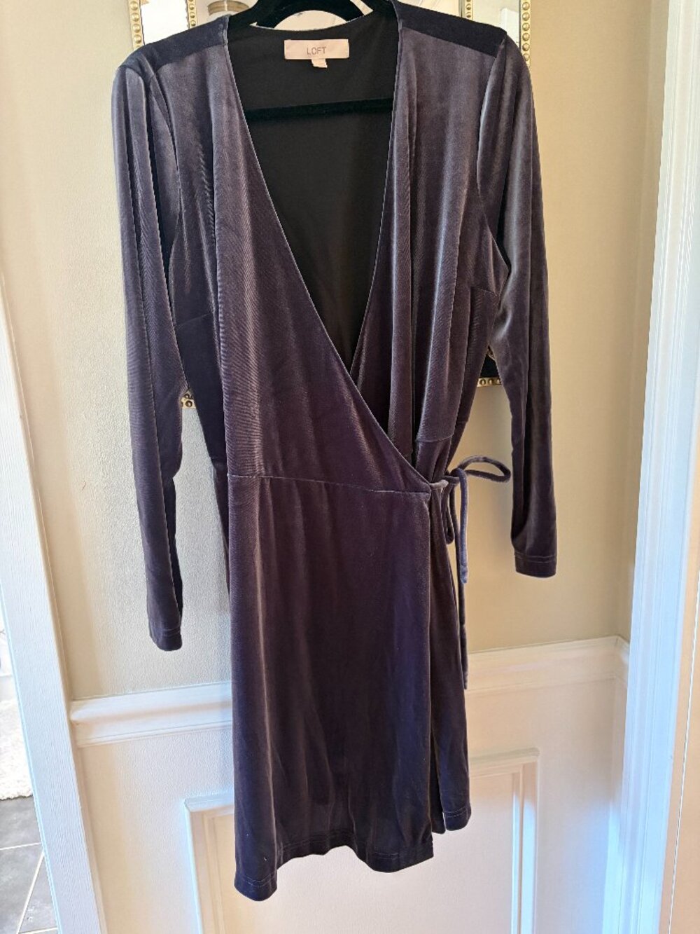 Loft Velvet Wrap Dress, Size L